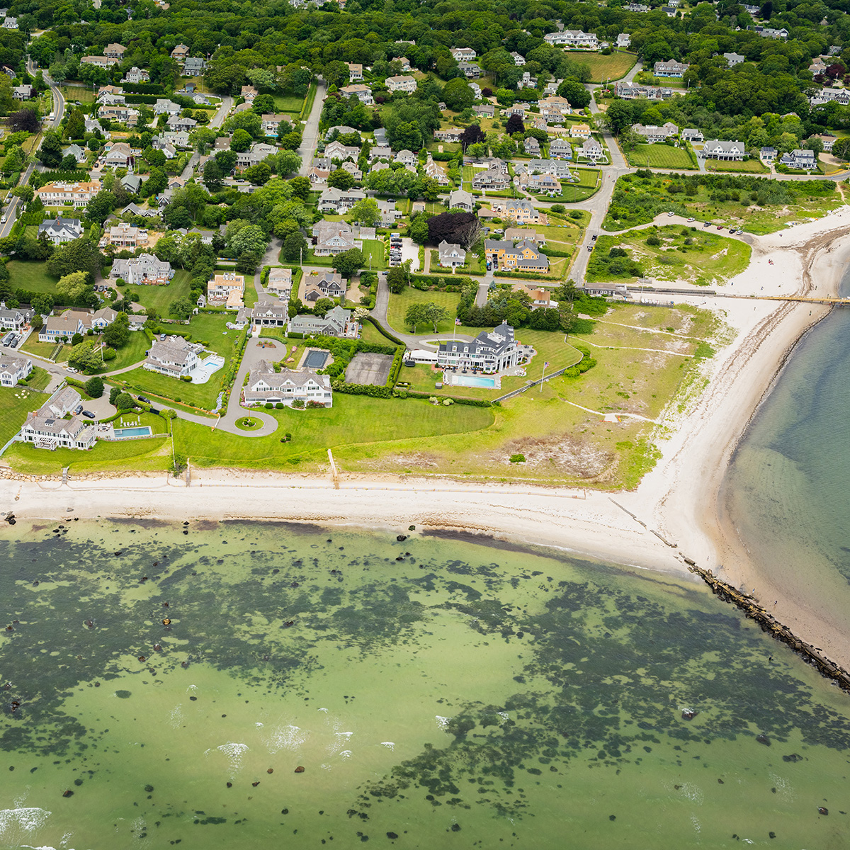 Kennedy Compound Hyannisport seen on our Cape Cod helicopter tour